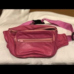 Vintage Hot Pink Leather Fanny Pack